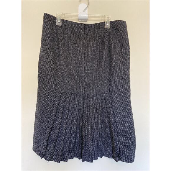 Express Polyester Wool Blend Lined Pleated Detail Skirt Careerwear Office 6 - Picture 2 of 5